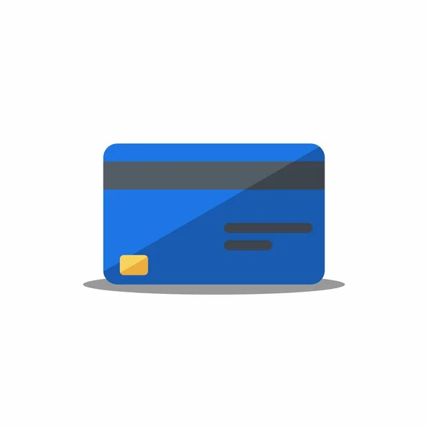 Kreditkort Blå Skuggvektor Isolerad — Stock vektor