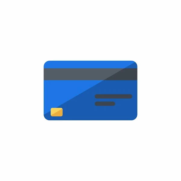 Kreditní Karta Modrá Bílé Pozadí Ikona Izolovaný Vektor — Stockový vektor