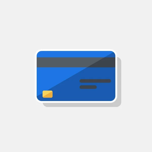Kreditkort Blå Vit Stroke Shadow Ikon Vektor Isolerad — Stock vektor