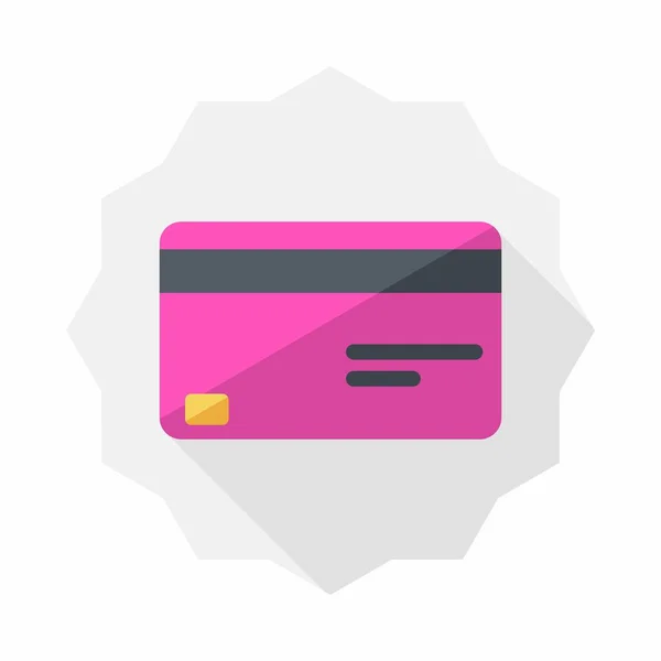 Kreditkort Rosa Ikon Vektor Isolerad — Stock vektor