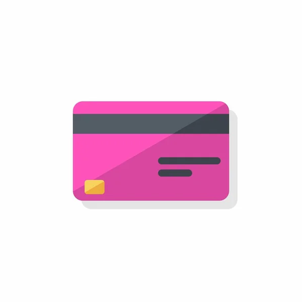 Hitelkártya Rózsaszín Árnyék Ikon Vektor Izolált — Stock Vector