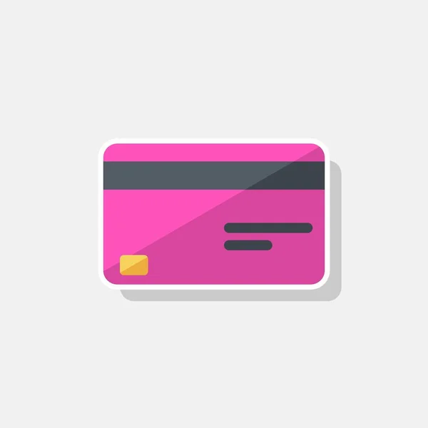 Credit Card Pink White Stroke Shadow Icon Vector Isolated — Stock Vector