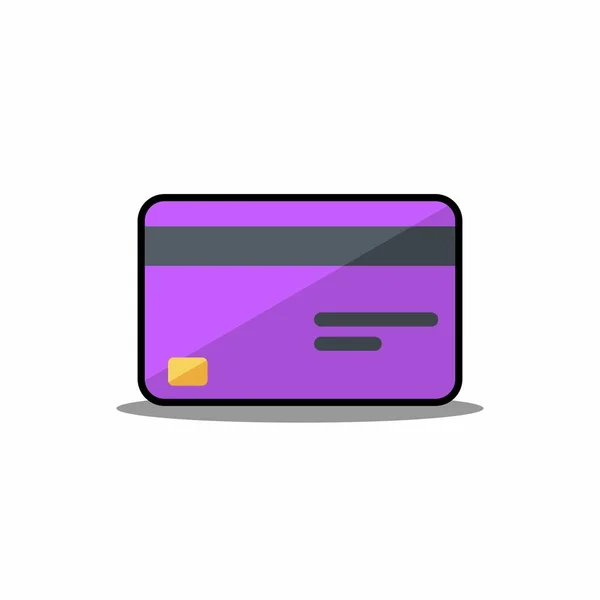 Πιστωτικές Κάρτες Purple Black Stroke Shadow Icon Vector Isolated — Διανυσματικό Αρχείο