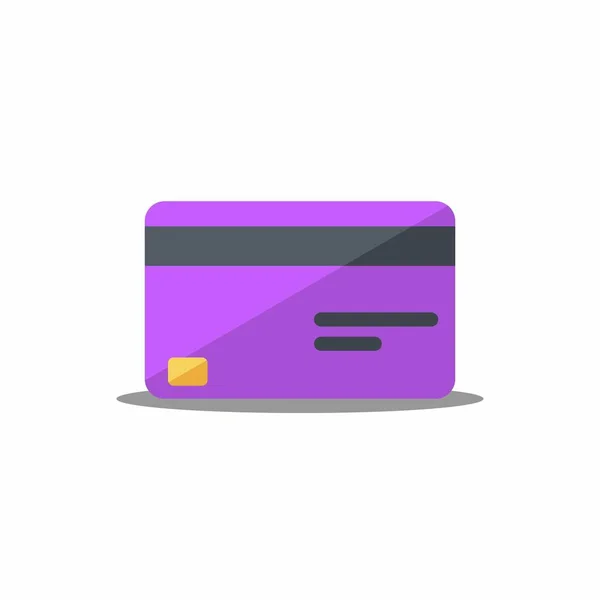 Tarjeta Crédito Purple Shadow Icon Vector Isolated — Vector de stock