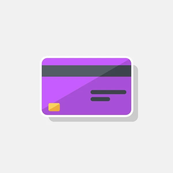Credit Card Purple White Stroke Shadow Icon Vector Isolated — Stock Vector