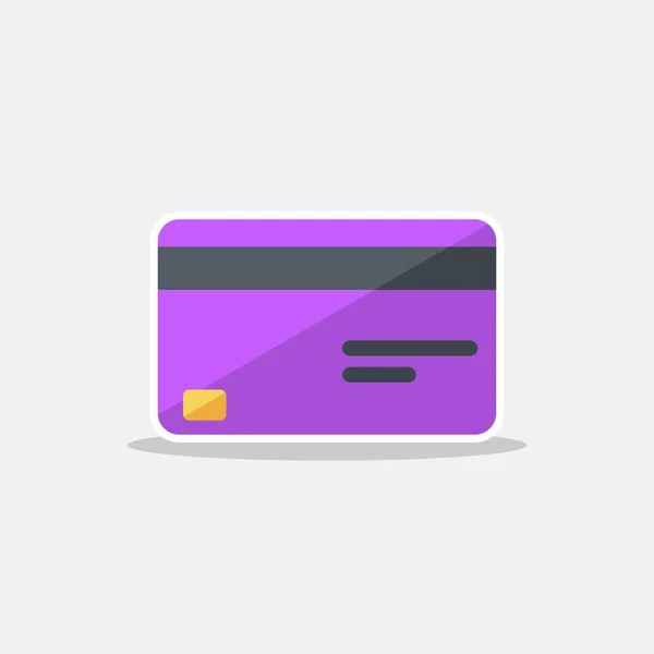 Kredietkaart Paars White Stroke Shadow Icon Vector Geïsoleerd — Stockvector
