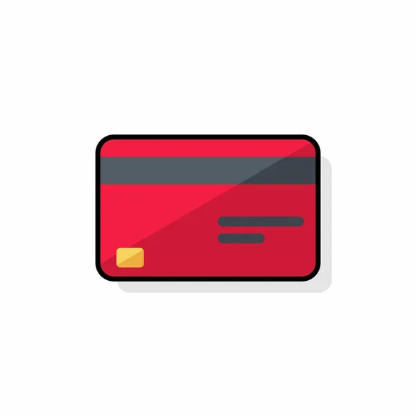Kreditkarte Rot Black Stroke Shadow Icon Vektor Isoliert — Stockvektor