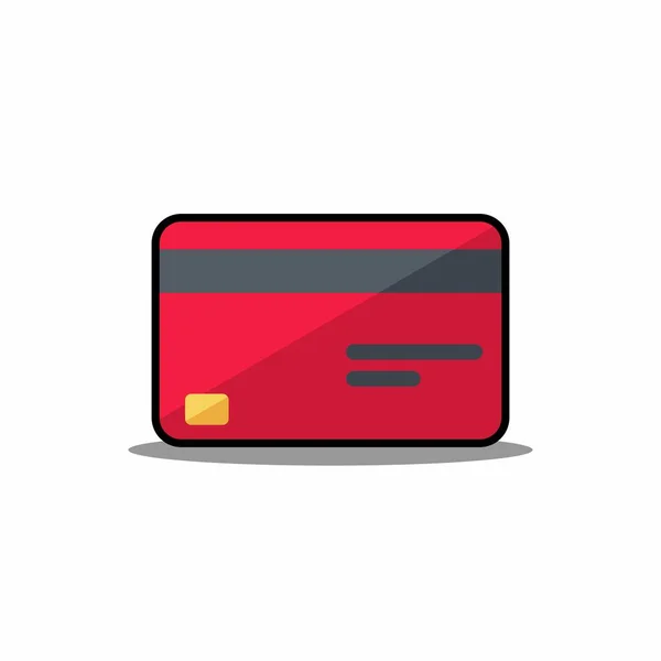 Kreditkarte Rot Black Stroke Shadow Icon Vektor Isoliert — Stockvektor