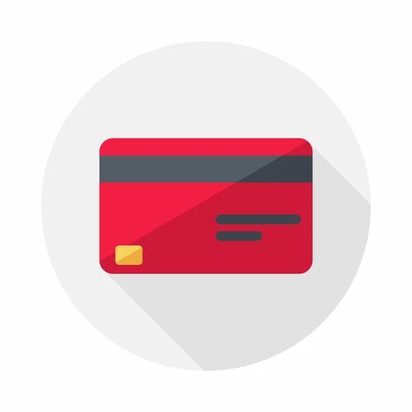 Hitelkártya Vörös Ikon Vektor Izolált — Stock Vector