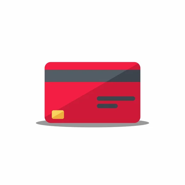 Kreditkarte Rot Schatten Icon Vektor Isoliert — Stockvektor
