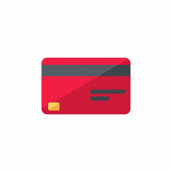 Kreditní Karta Červené Bílé Pozadí Ikona Izolovaný Vektor — Stockový vektor
