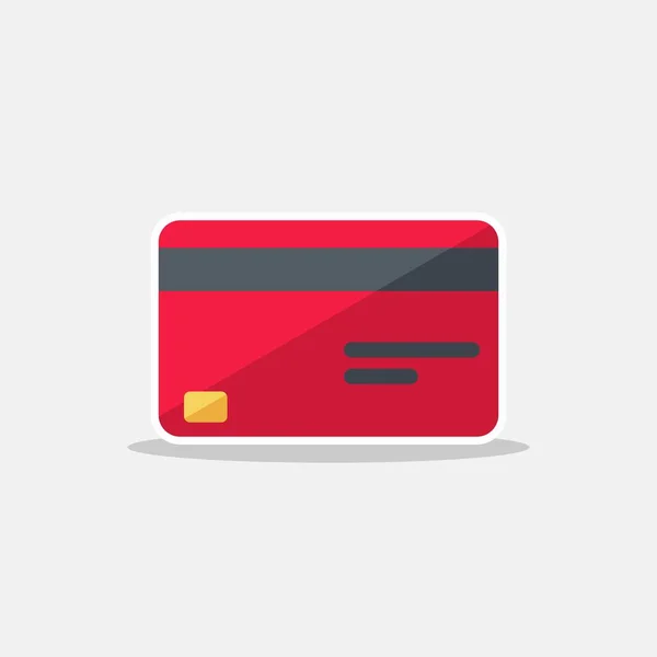 Kreditkarte Rot Weiß Strich Schatten Icon Vektor Isoliert — Stockvektor