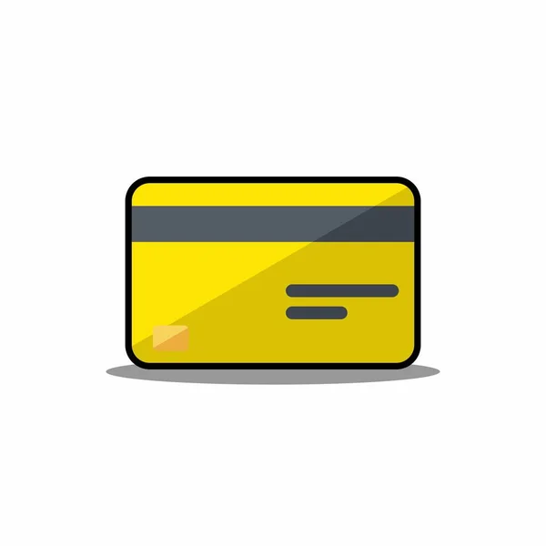 Credit Card Yellow Black Stroke Shadow Icon Vector Isolated — Stock Vector