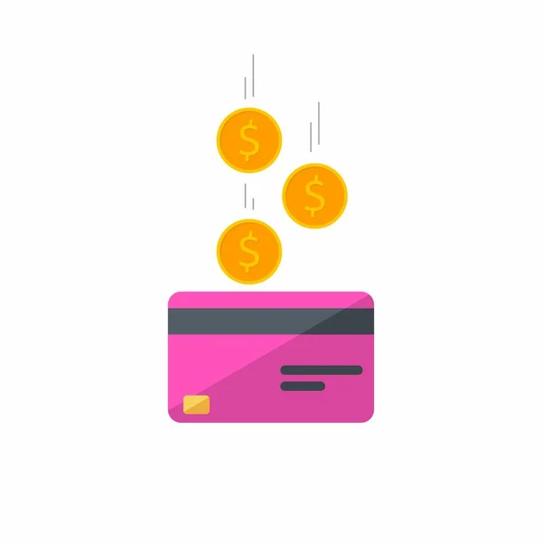 Trésorerie Obtenir Une Carte Bancaire Rose Icône Fond Blanc Vecteur — Image vectorielle