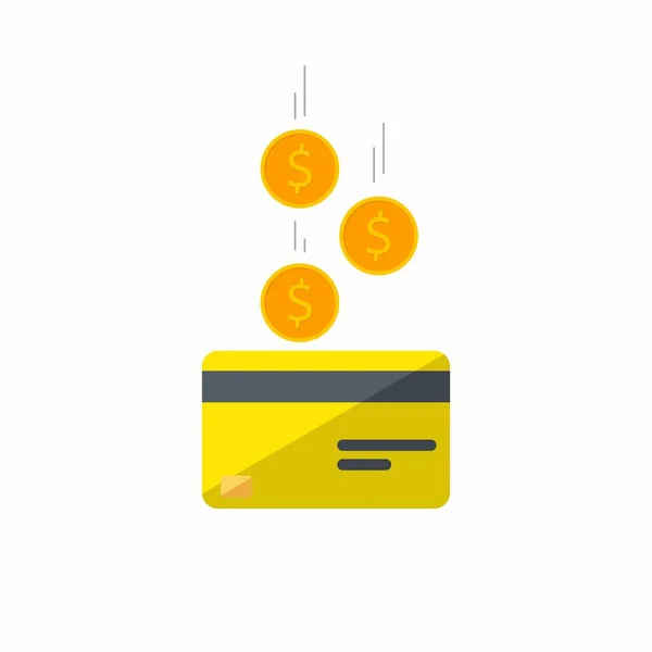 Hotovost Získat Bankovní Kartu Žlutá Bílé Pozadí Ikona Vektor Izolovaný — Stockový vektor