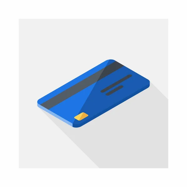 Kreditkort Blå Högervy Ikon Vektor Isometrisk — Stock vektor