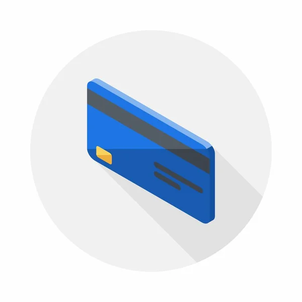 Creditcard Blauw Linksaanzicht Icoon Vector Isometrisch — Stockvector