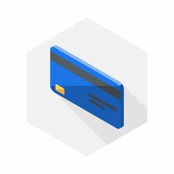 Creditcard Blauw Linksaanzicht Icoon Vector Isometrisch — Stockvector