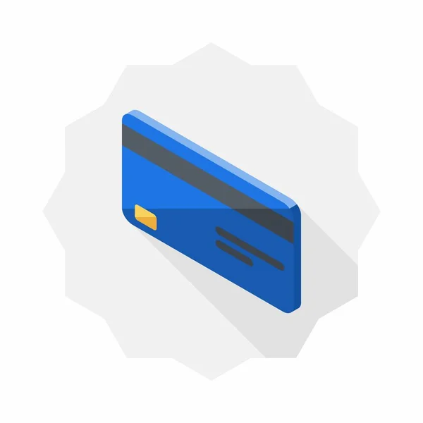 Creditcard Blauw Linksaanzicht Icoon Vector Isometrisch — Stockvector