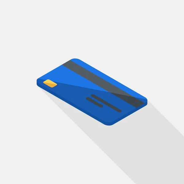 Creditcard Blauw Linksaanzicht Icoon Vector Isometrisch — Stockvector