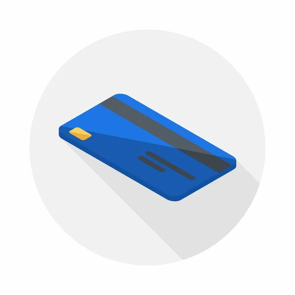 Kreditkort Blå Vänster Ikon Vektor Isometrisk — Stock vektor