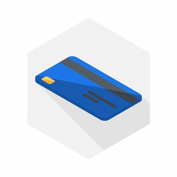 Kreditkarte Blau Links Symbolvektor Isometrisch — Stockvektor