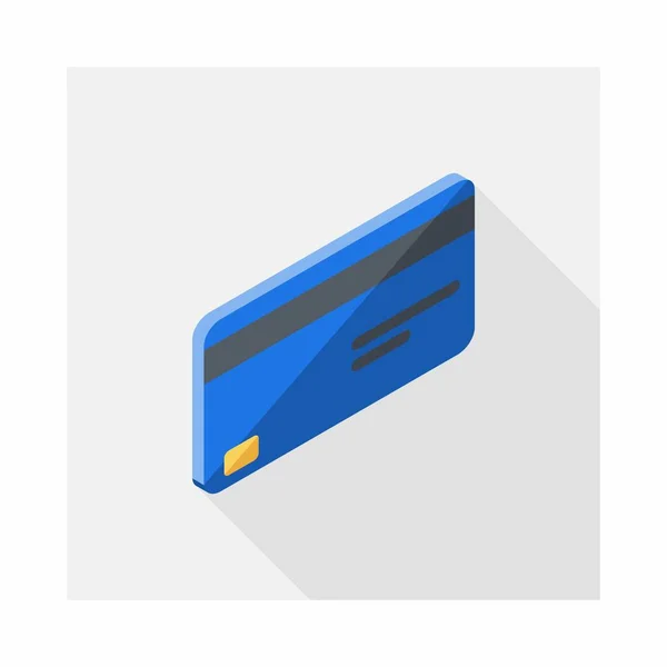 Kredietkaart Blauw Rechts Aanzicht Icoon Vector Isometrisch — Stockvector