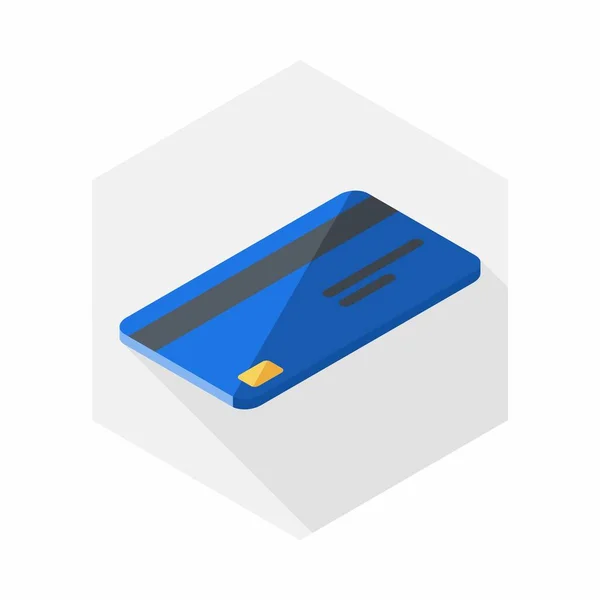 Carte Crédit Blue Right View Icon Vector Isometric — Image vectorielle