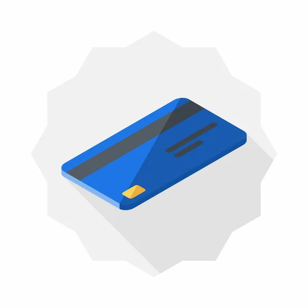 Cartão Crédito Azul Vista Direita Ícone Vetor Isométrico — Vetor de Stock