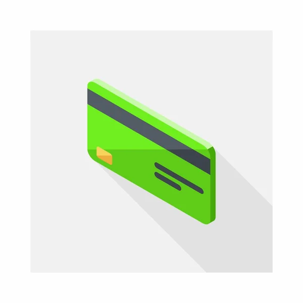 Carta Credito Green Left View Icon Vector Isometric — Vettoriale Stock