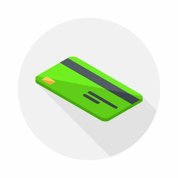 Kreditkarte Grün Links Symbolvektor Isometrisch — Stockvektor