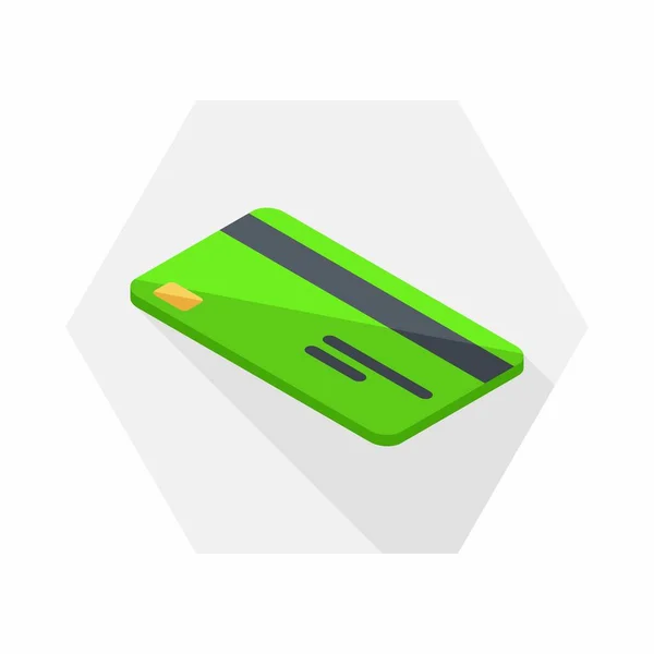 Kreditní Karta Green Left View Ikona Vektor Izometrický — Stockový vektor