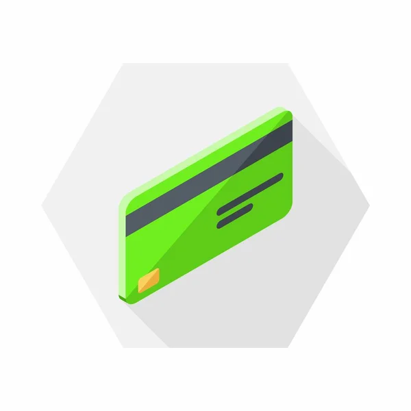 クレジットカード緑の右側の表示アイコンベクトル等 — ストックベクタ