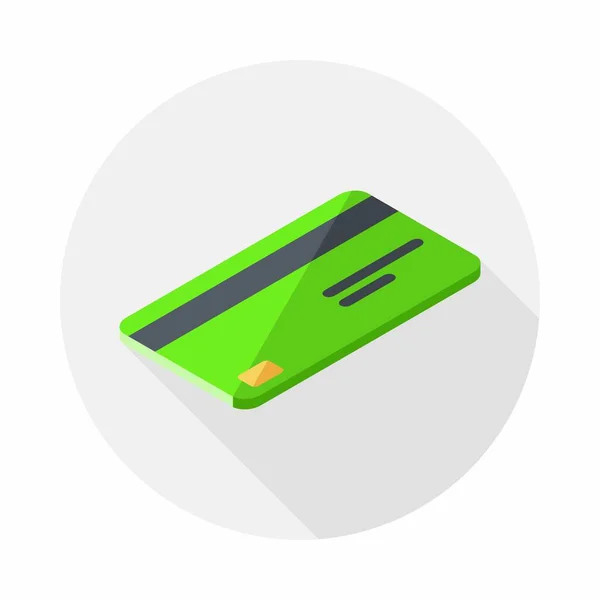 Kreditkort Grön Högervy Ikon Vektor Isometrisk — Stock vektor