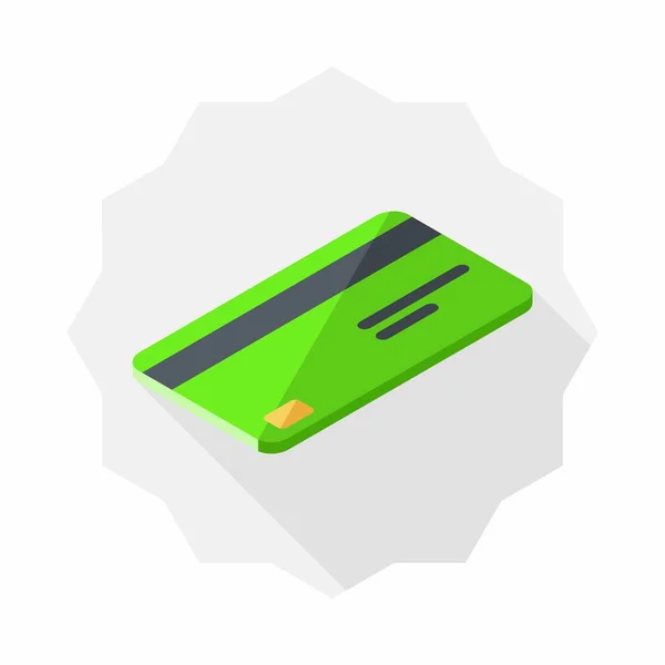 Kreditní Karta Green Right View Ikona Vektor Izometrický — Stockový vektor
