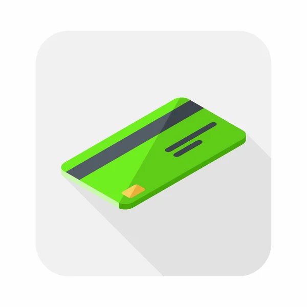 Tarjeta Crédito Verde Vista Derecha Icono Vector Isométrico — Vector de stock