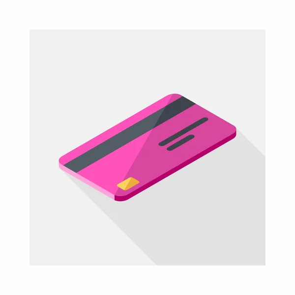 Credit Card Pink Right View Icon Vector Isometric — Stock Vector