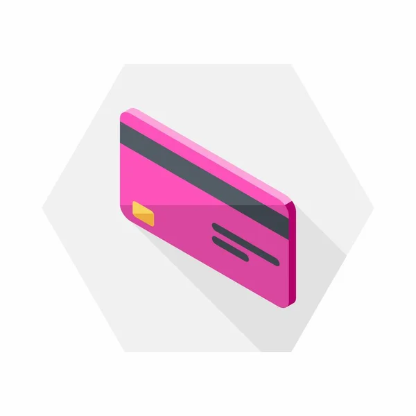 Tarjeta Crédito Pink Left View Icon Vector Isométrico — Vector de stock