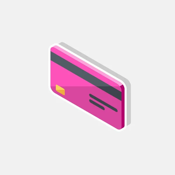 Kreditkort Rosa Vänster White Stroke Shadow Ikon Vektor Isometrisk — Stock vektor