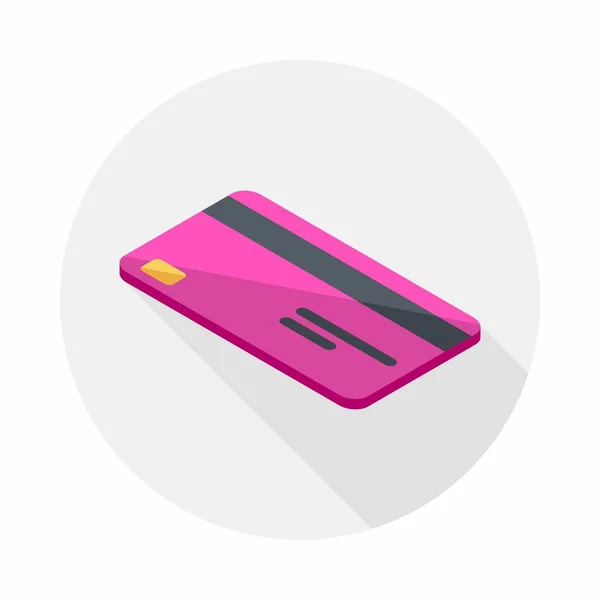 Kredietkaart Roze Links Aanzicht Icoon Vector Isometrisch — Stockvector