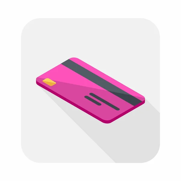 Credit Card Pink Left View Icon Vector Isometric — Stock Vector