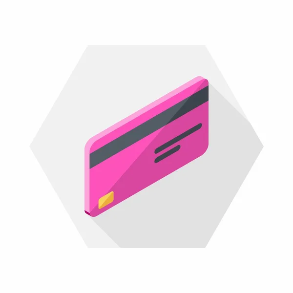 Kredietkaart Roze Rechts Aanzicht Icoon Vector Isometrisch — Stockvector