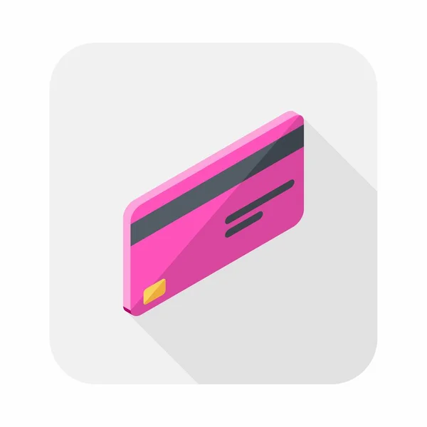 Tarjeta Crédito Pink Right View Icon Vector Isométrico — Vector de stock