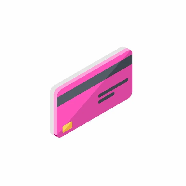 Kreditkarte Rosa Rechte Ansicht Schattensymbol Vektor Isometrisch — Stockvektor