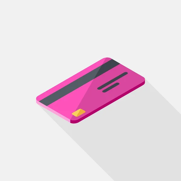 Tarjeta Crédito Pink Right View Icon Vector Isométrico — Vector de stock