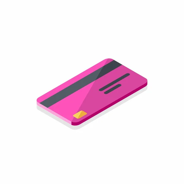 クレジットカードピンクの右側のビュー シャドウアイコンベクトルの等価性 — ストックベクタ