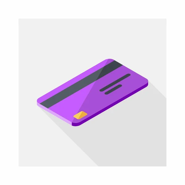 Kreditkort Lila Högervy Ikon Vektor Isometrisk — Stock vektor