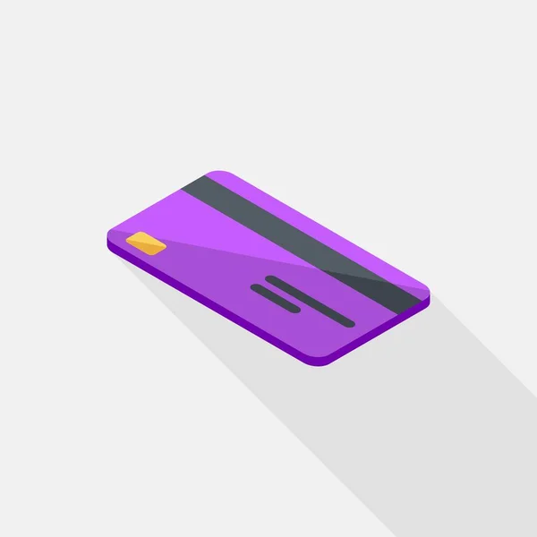 Credit Card Purple Left View Icon Vector Isometric — Stock Vector