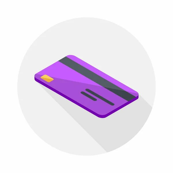 Tarjeta Crédito Purple Left View Icon Vector Isométrico — Vector de stock