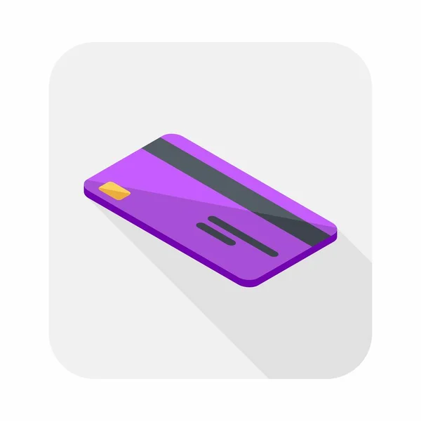 Tarjeta Crédito Purple Left View Icon Vector Isométrico — Vector de stock